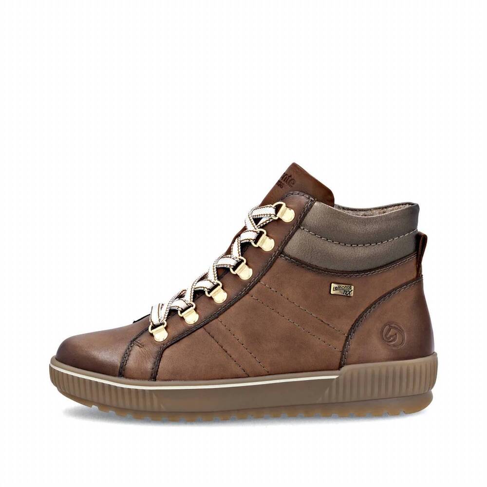 NEW REMONTE women's leather sneaker boot in muskat/muskat/bronze